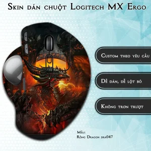 Skin dán chuột Logitech MX Ergo mẫu Rồng Dragon dra047