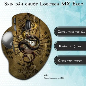 Skin dán chuột Logitech MX Ergo mẫu Rồng Dragon dra059