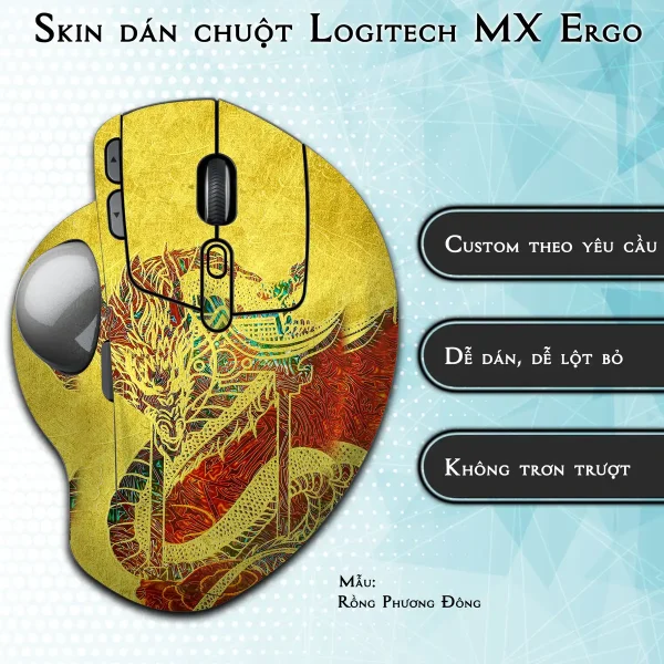 Skin dán chuột Logitech MX Ergo mẫu Rồng Phương Đông