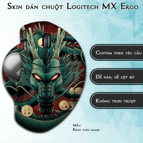 Skin dán chuột Logitech MX Ergo mẫu Rồng thần namek
