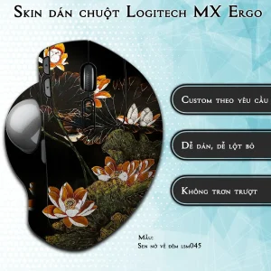 Skin dán chuột Logitech MX Ergo mẫu Sen nở về đêm lsm045