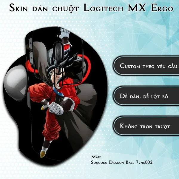 Skin dán chuột Logitech MX Ergo mẫu Songoku Dragon Ball 7vnr002