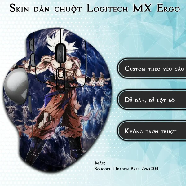 Skin dán chuột Logitech MX Ergo mẫu Songoku Dragon Ball 7vnr004
