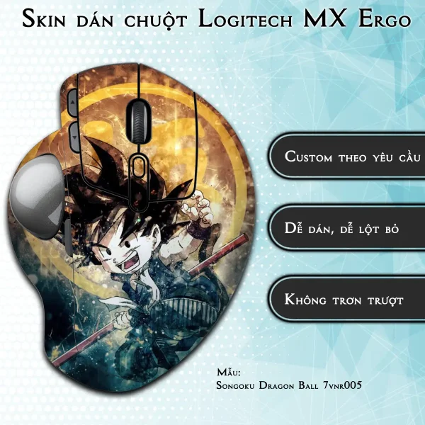 Skin dán chuột Logitech MX Ergo mẫu Songoku Dragon Ball 7vnr005