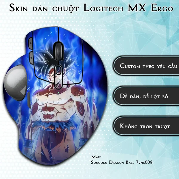 Skin dán chuột Logitech MX Ergo mẫu Songoku Dragon Ball 7vnr008