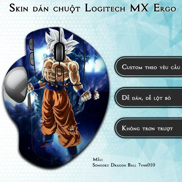 Skin dán chuột Logitech MX Ergo mẫu Songoku Dragon Ball 7vnr010