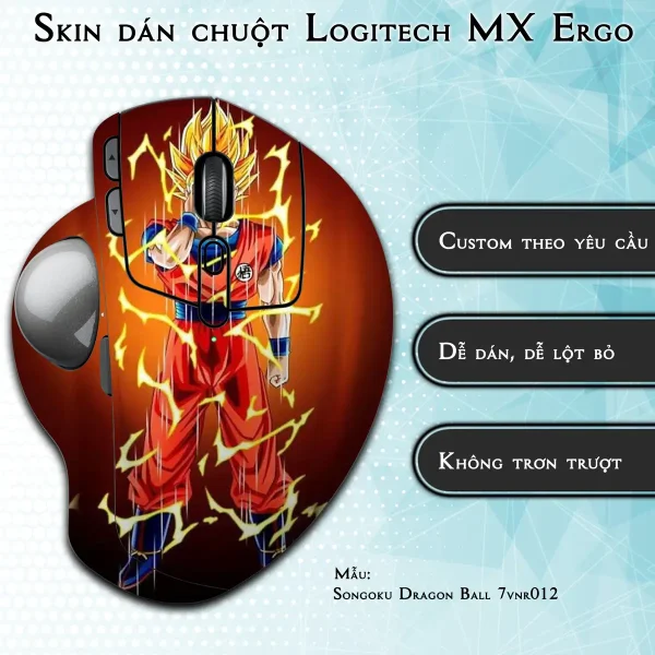 Skin dán chuột Logitech MX Ergo mẫu Songoku Dragon Ball 7vnr012