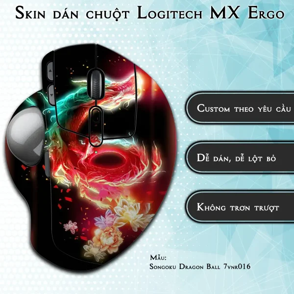 Skin dán chuột Logitech MX Ergo mẫu Songoku Dragon Ball 7vnr016