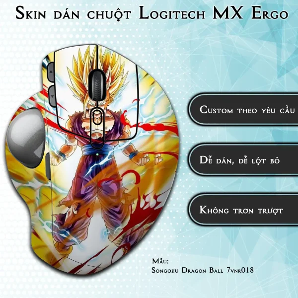 Skin dán chuột Logitech MX Ergo mẫu Songoku Dragon Ball 7vnr018