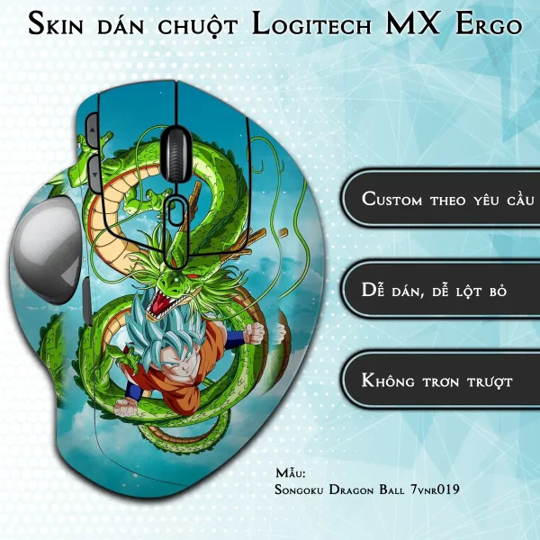 Skin dán chuột Logitech MX Ergo mẫu Songoku Dragon Ball 7vnr019