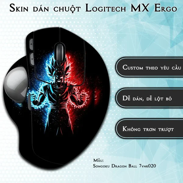 Skin dán chuột Logitech MX Ergo mẫu Songoku Dragon Ball 7vnr020