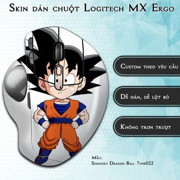 Skin dán chuột Logitech MX Ergo mẫu Songoku Dragon Ball 7vnr022