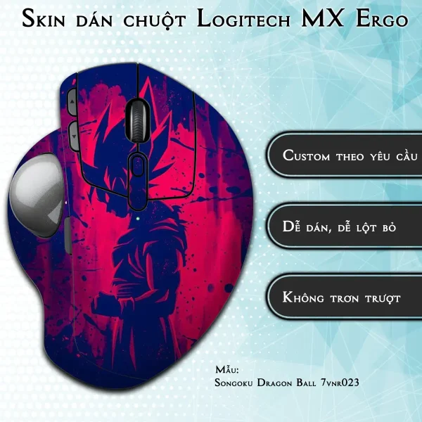 Skin dán chuột Logitech MX Ergo mẫu Songoku Dragon Ball 7vnr023