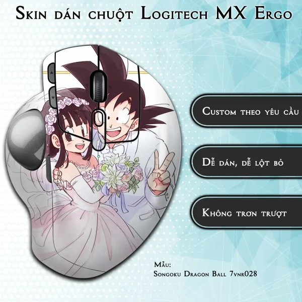 Skin dán chuột Logitech MX Ergo mẫu Songoku Dragon Ball 7vnr028