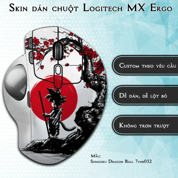 Skin dán chuột Logitech MX Ergo mẫu Songoku Dragon Ball 7vnr032