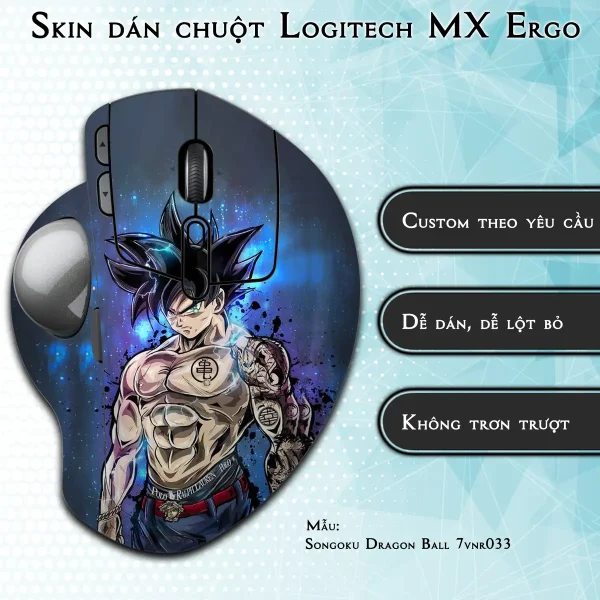 Skin dán chuột Logitech MX Ergo mẫu Songoku Dragon Ball 7vnr033