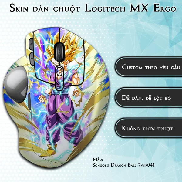 Skin dán chuột Logitech MX Ergo mẫu Songoku Dragon Ball 7vnr041