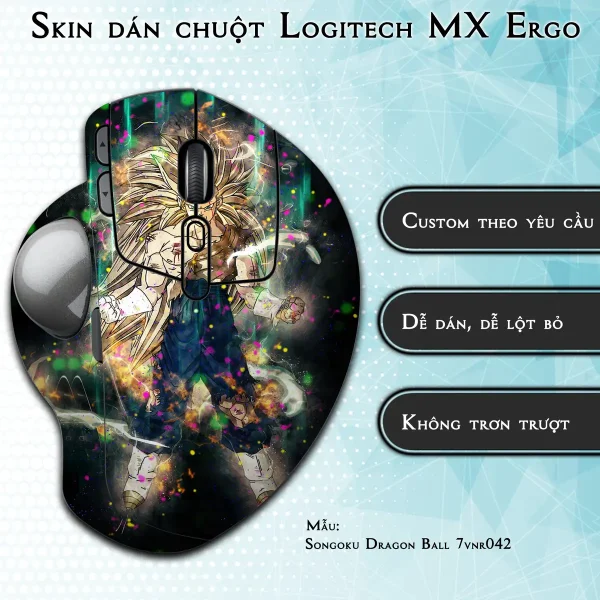 Skin dán chuột Logitech MX Ergo mẫu Songoku Dragon Ball 7vnr042