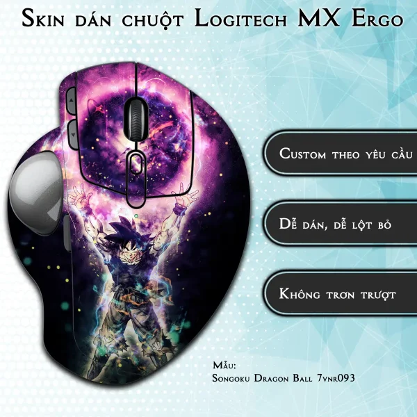 Skin dán chuột Logitech MX Ergo mẫu Songoku Dragon Ball 7vnr093