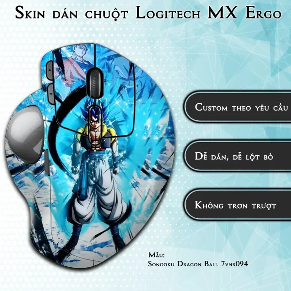 Skin dán chuột Logitech MX Ergo mẫu Songoku Dragon Ball 7vnr094