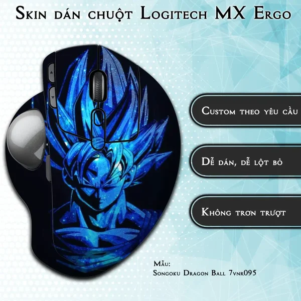 Skin dán chuột Logitech MX Ergo mẫu Songoku Dragon Ball 7vnr095