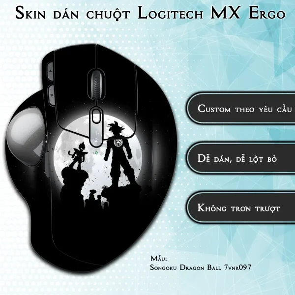 Skin dán chuột Logitech MX Ergo mẫu Songoku Dragon Ball 7vnr097