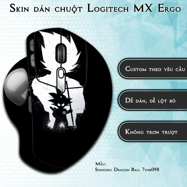 Skin dán chuột Logitech MX Ergo mẫu Songoku Dragon Ball 7vnr098