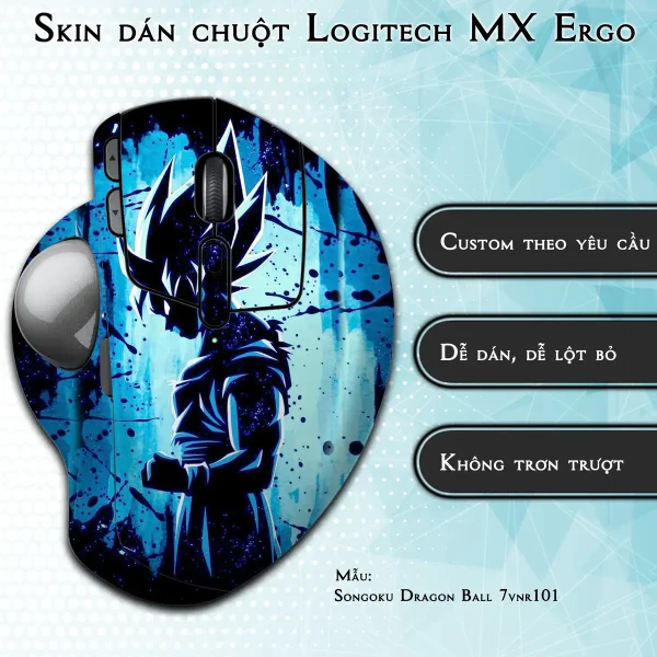 Skin dán chuột Logitech MX Ergo mẫu Songoku Dragon Ball 7vnr101