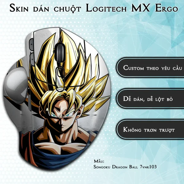 Skin dán chuột Logitech MX Ergo mẫu Songoku Dragon Ball 7vnr103