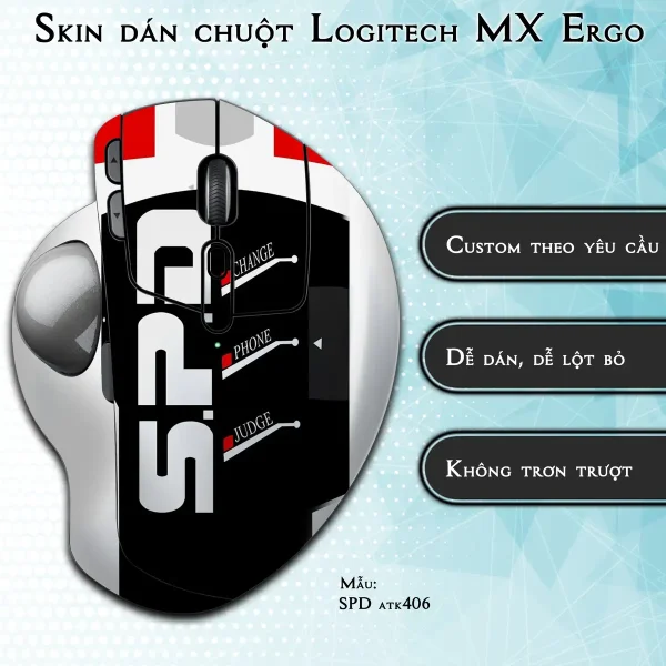 Skin dán chuột Logitech MX Ergo mẫu SPD atk406