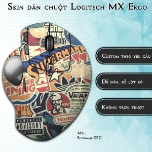 Skin dán chuột Logitech MX Ergo mẫu Superman KFC