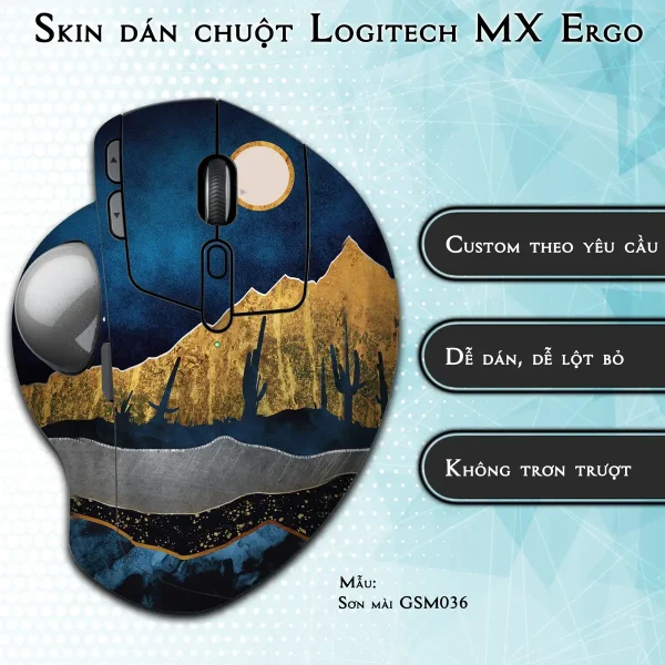 Skin dán chuột Logitech MX Ergo mẫu Sơn mài GSM036