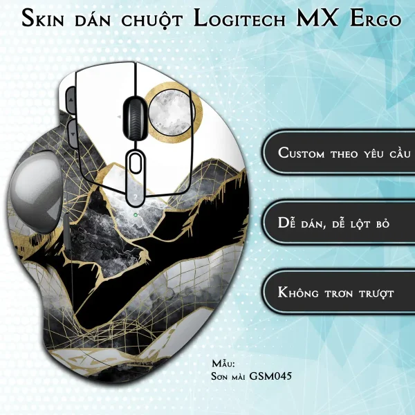 Skin dán chuột Logitech MX Ergo mẫu Sơn mài GSM045