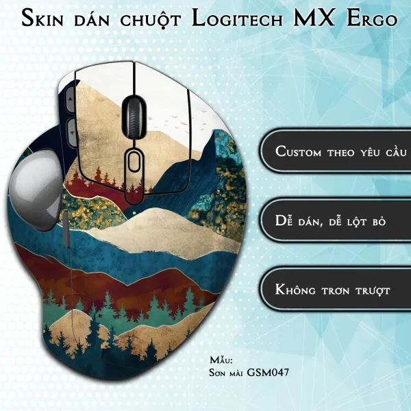 Skin dán chuột Logitech MX Ergo mẫu Sơn mài GSM047