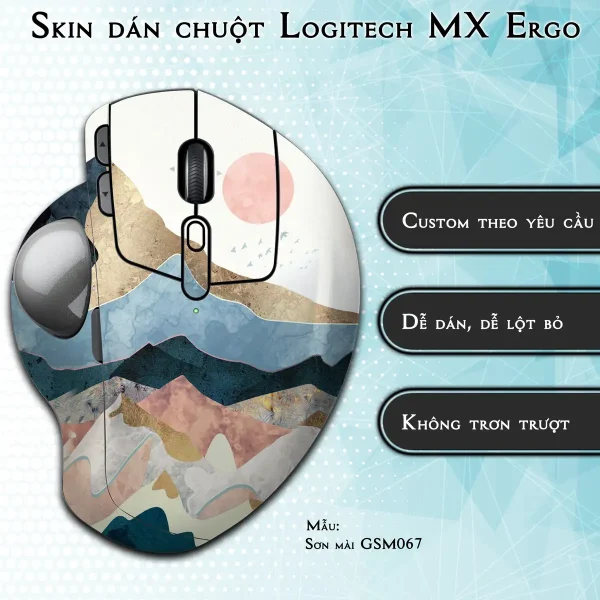 Skin dán chuột Logitech MX Ergo mẫu Sơn mài GSM067