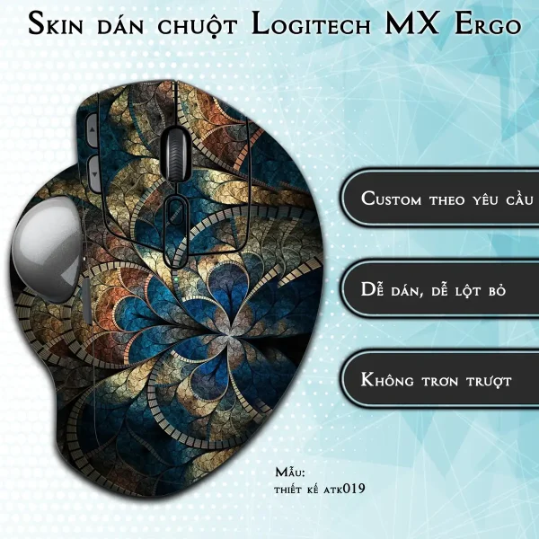 Skin dán chuột Logitech MX Ergo mẫu thiết kế atk019