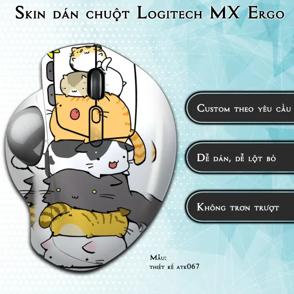 Skin dán chuột Logitech MX Ergo mẫu thiết kế atk067