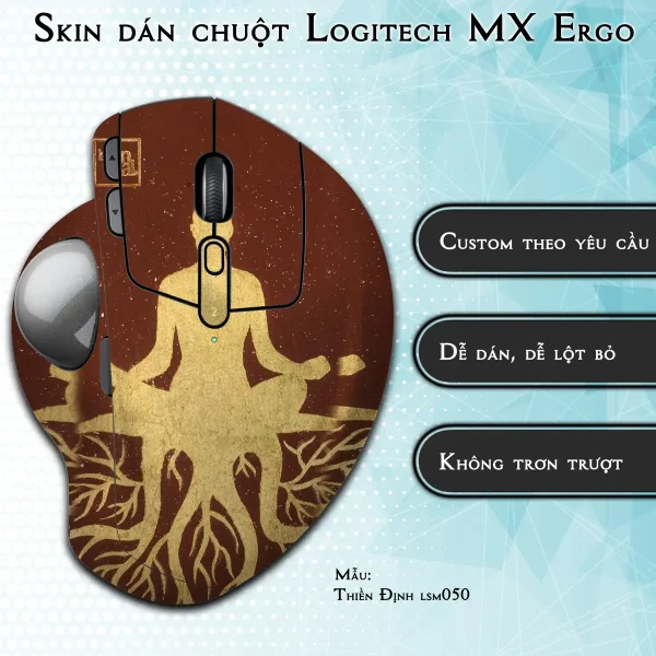 Skin dán chuột Logitech MX Ergo mẫu Thiền Định lsm050