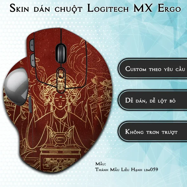 Skin dán chuột Logitech MX Ergo mẫu Thánh Mẫu Liễu Hạnh lsm059