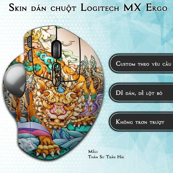 Skin dán chuột Logitech MX Ergo mẫu Thần Sư Trấn Hải