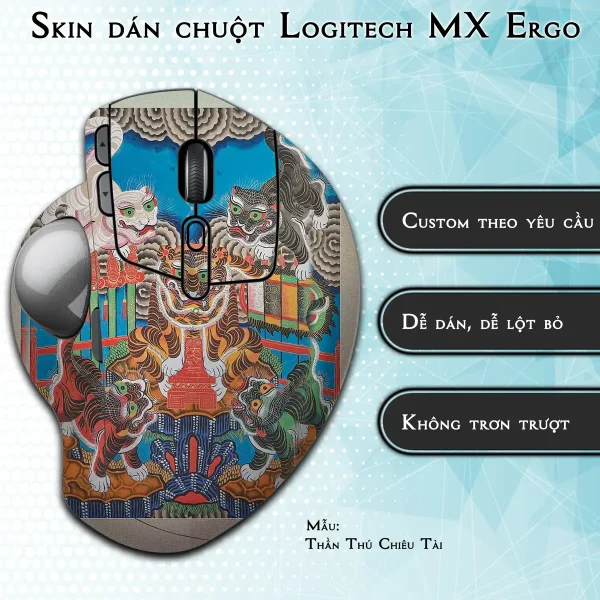 Skin dán chuột Logitech MX Ergo mẫu Thần Thú Chiêu Tài
