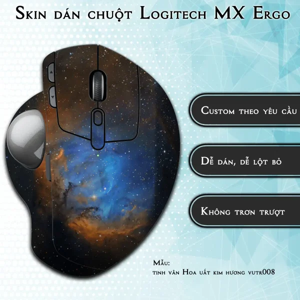 Skin dán chuột Logitech MX Ergo mẫu tinh vân Hoa uất kim hương vutr008