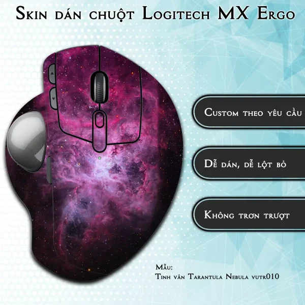 Skin dán chuột Logitech MX Ergo mẫu Tinh vân Tarantula Nebula vutr010