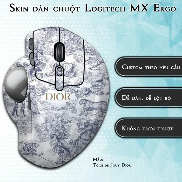 Skin dán chuột Logitech MX Ergo mẫu Toile de Jouy Dior