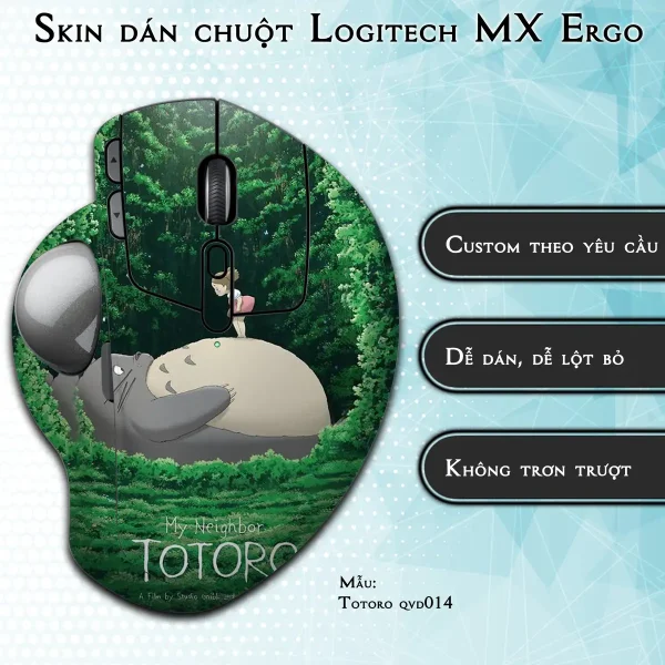 Skin dán chuột Logitech MX Ergo mẫu Totoro qvd014