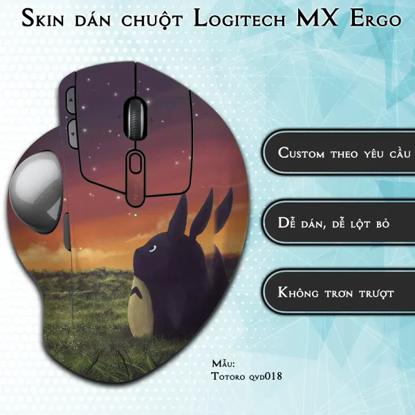 Skin dán chuột Logitech MX Ergo mẫu Totoro qvd018