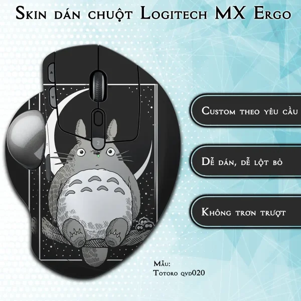 Skin dán chuột Logitech MX Ergo mẫu Totoro qvd020