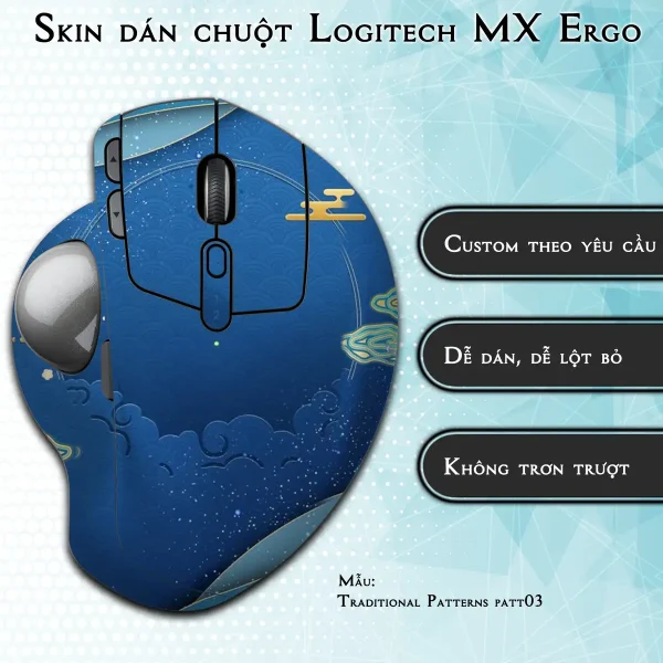 Skin dán chuột Logitech MX Ergo mẫu Traditional Patterns patt03