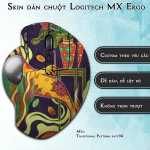 Skin dán chuột Logitech MX Ergo mẫu Traditional Patterns patt04