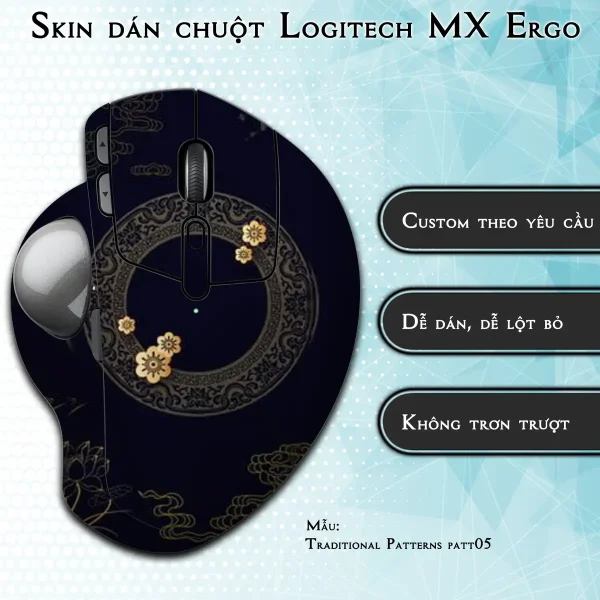 Skin dán chuột Logitech MX Ergo mẫu Traditional Patterns patt05